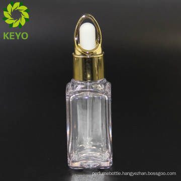 Small round empty luxury body lotion essential oil bottle pressure plastic dropper with rubber